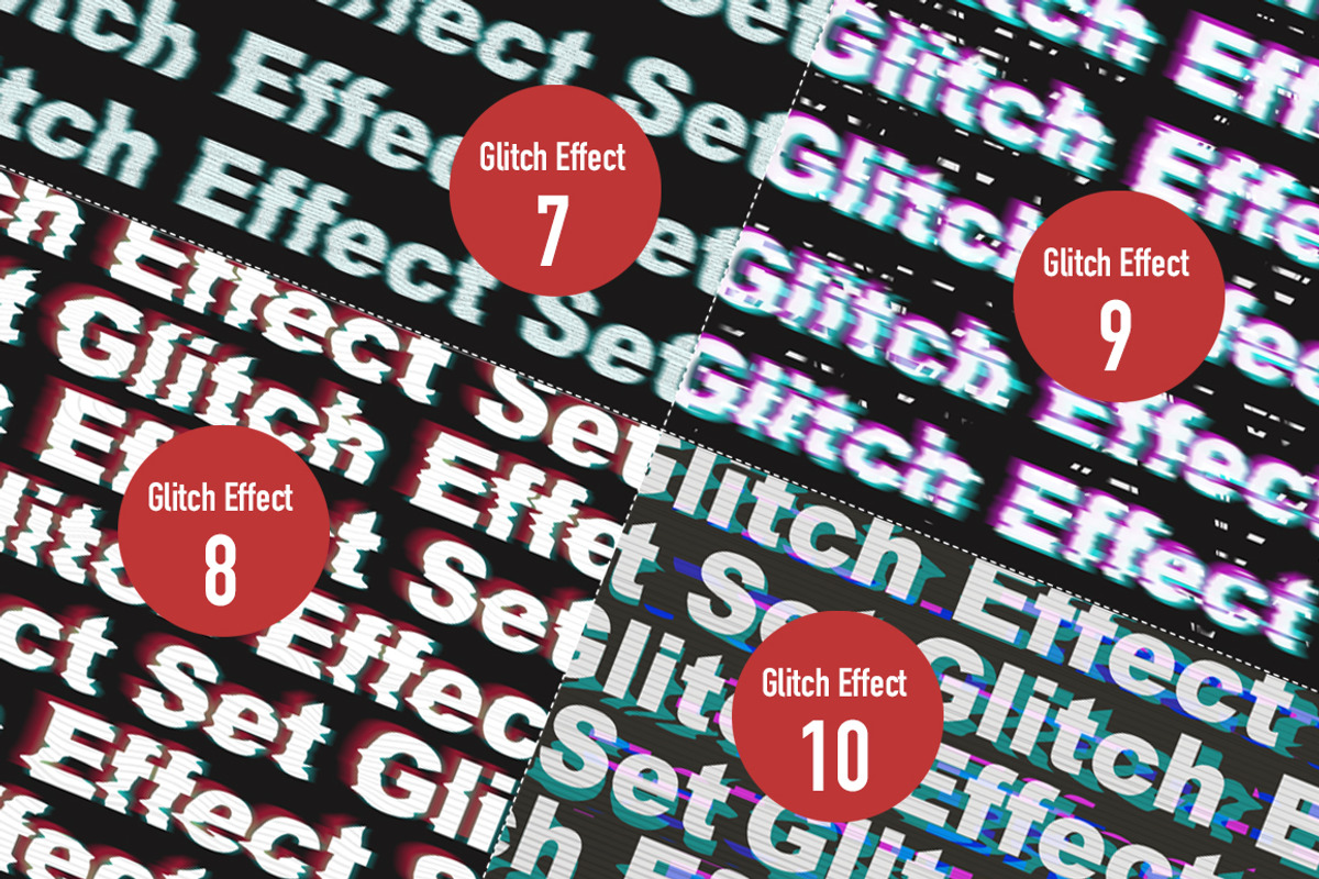 Glitch Effect Set for Photoshop., a Layer Style Add-On by ClipArtRoom (Photo 7 of 7)