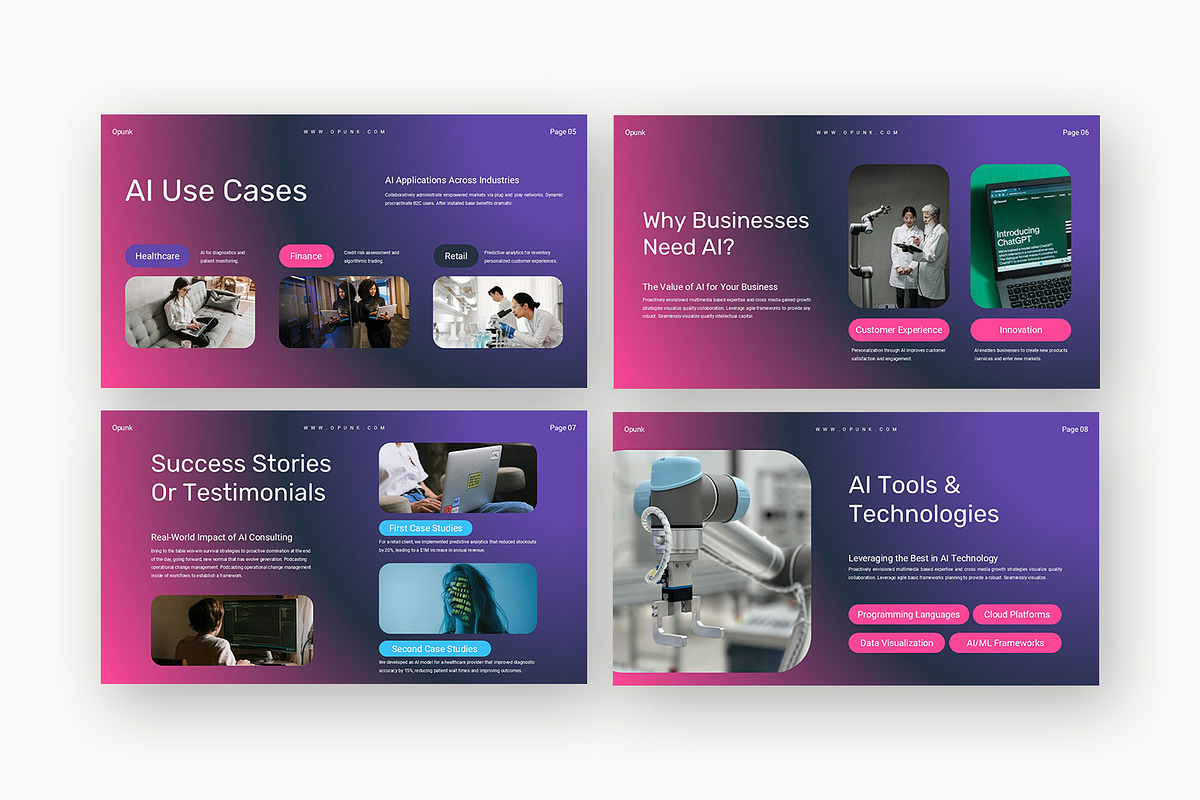 Opunk : AI Consultant Google Slides, a Presentation Template by Punkl Camp (Photo 7 of 16)