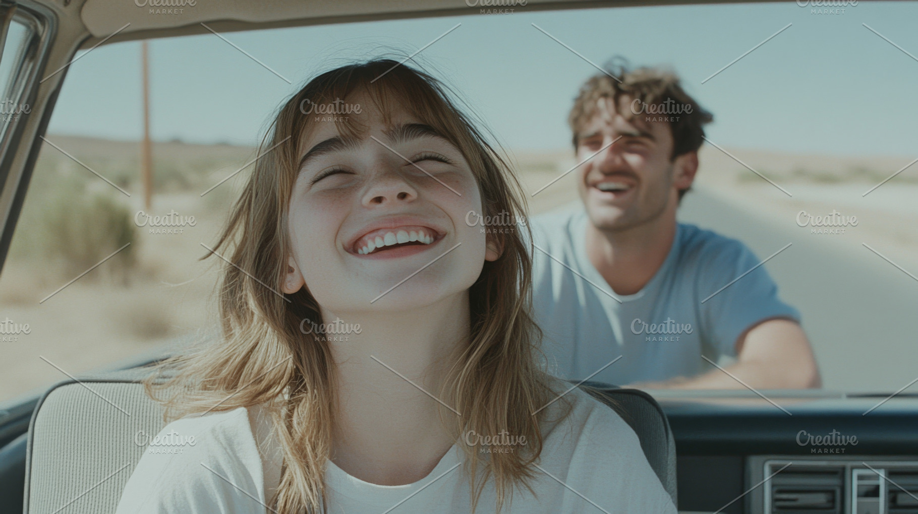 Young woman smiling in passenger sea, a Photo by Dvoevnore photos