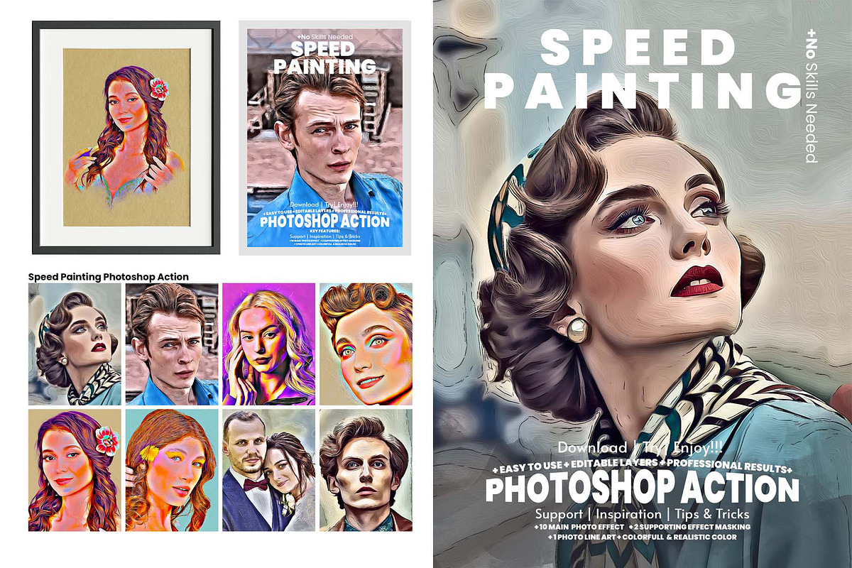 Speed Oil Painting Photoshop Action, an Action Add-On by MRI STUDIO (Photo 1 of 17)