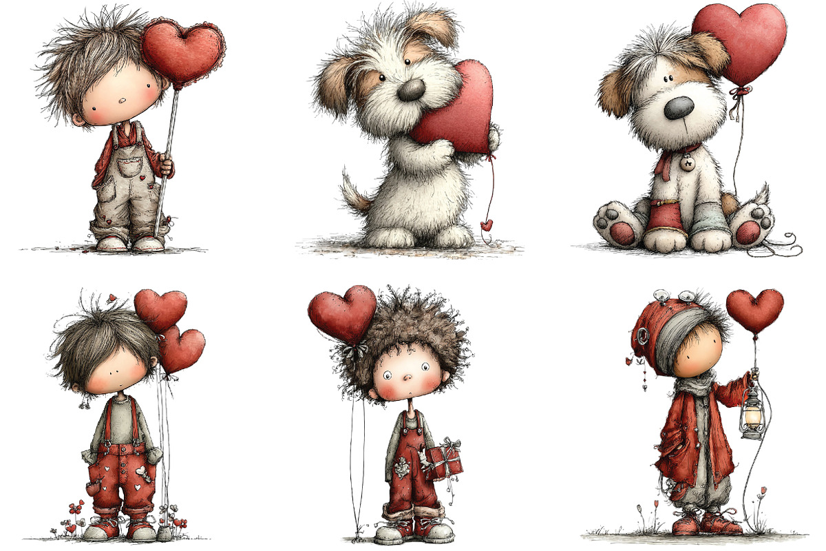 Whimsical Valentine's Day Clipart, an Illustration by CraftArtStudio (Photo 6 of 6)
