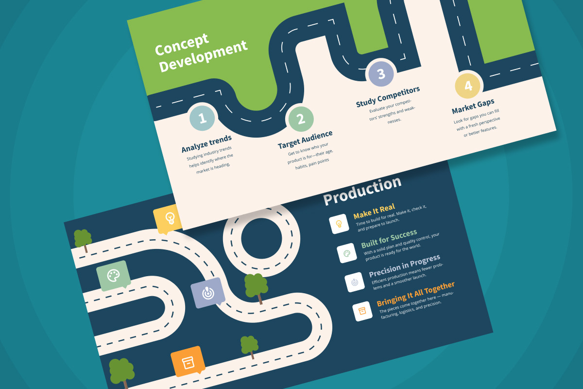 Product Launch Roadmap Infographic, a Work Illustration by twinstd (Photo 5 of 5)