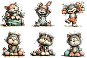 Whimsical Easter Cats Clipart, an Illustration by CraftArtStudio (Thumbnail 6 of 6)