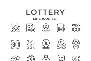 Set line icons of lottery, an Outline Icon by motorama