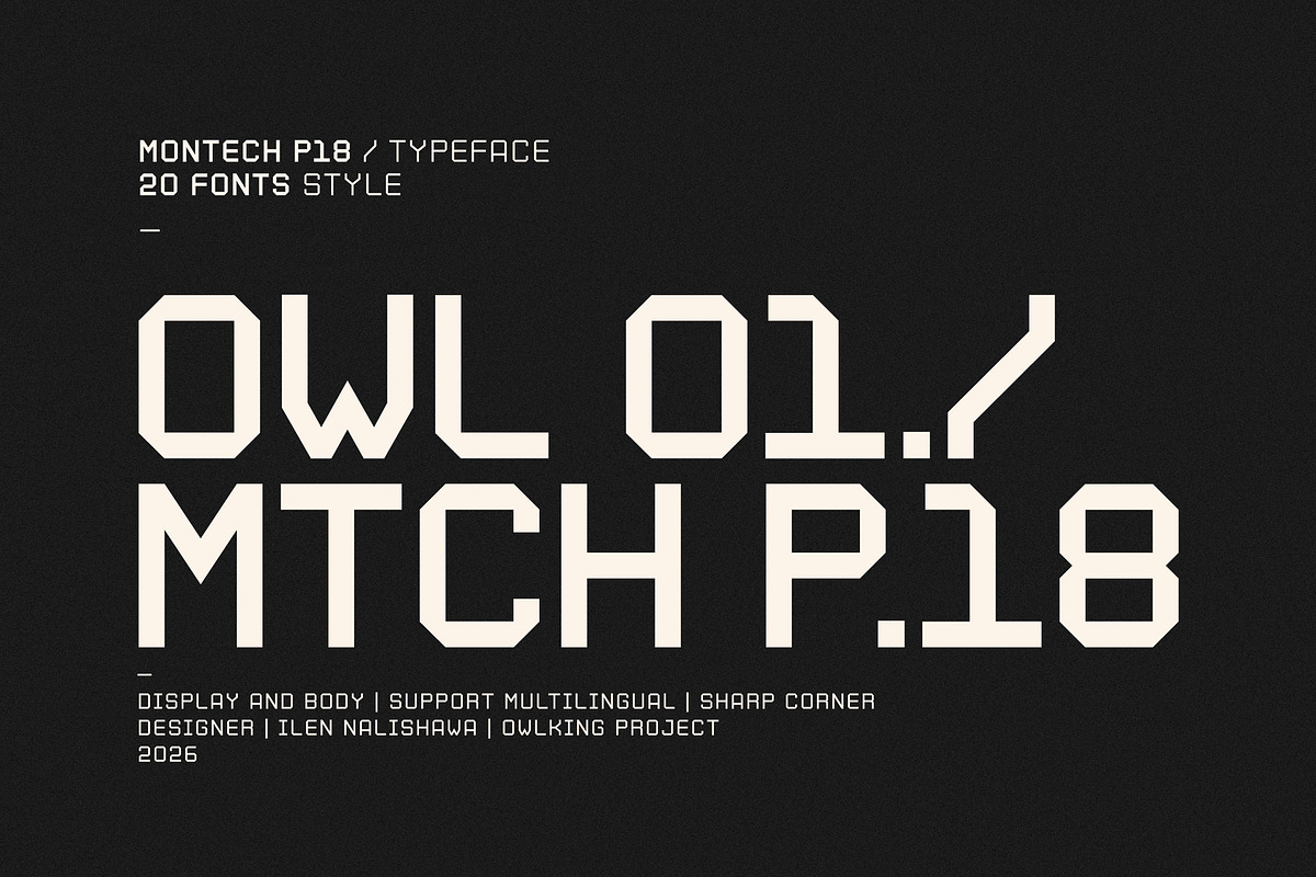 Montech P18, a Sans Serif Font by OWL KING (Photo 1 of 7)