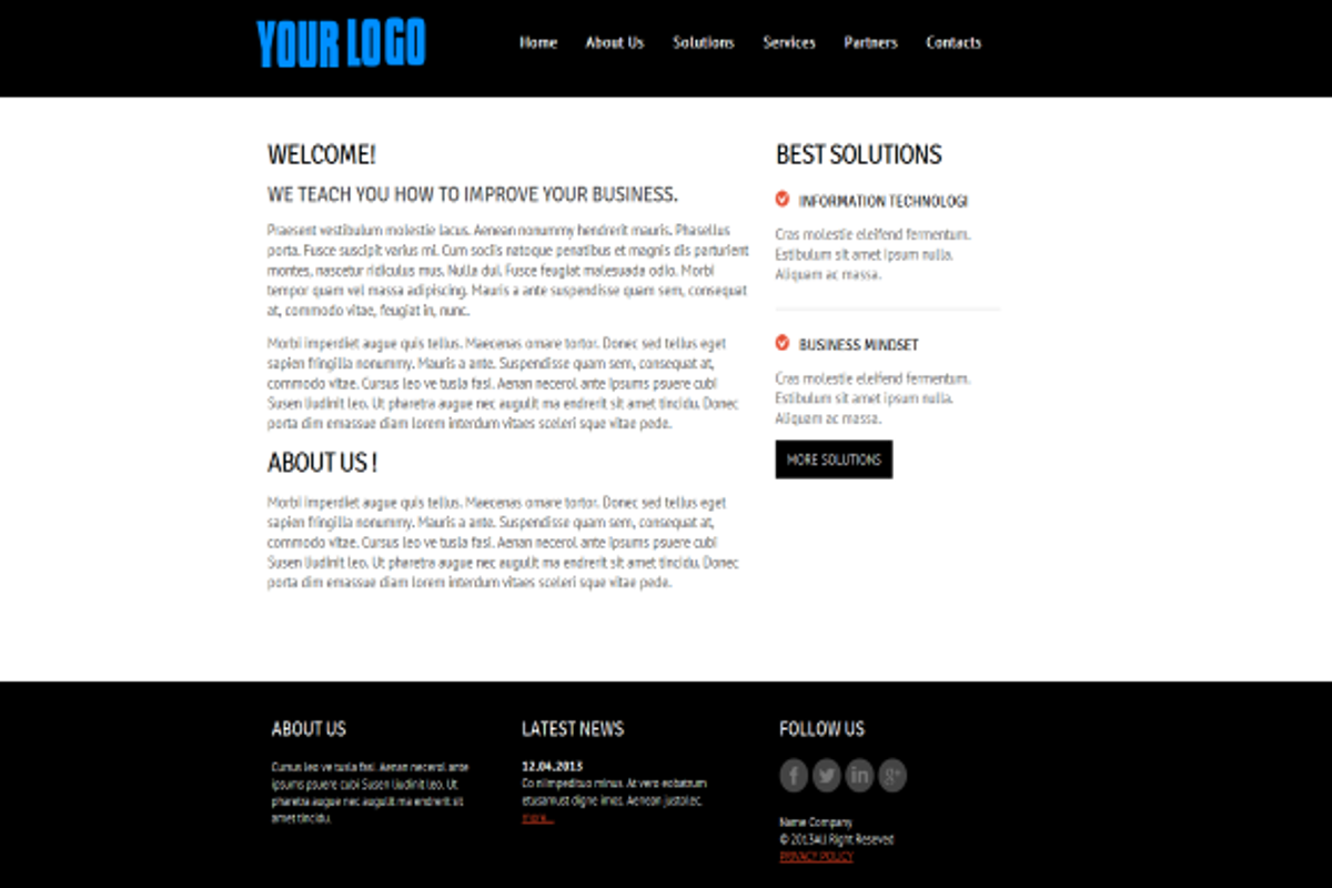 Black and White Theme, a WordPress Template by Web Pro Media Inc ...