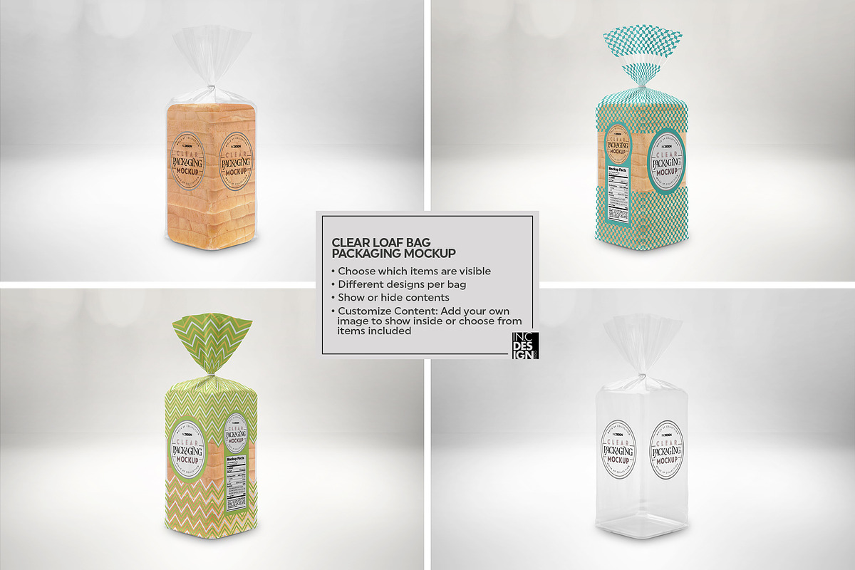 Clear Loaf/BreadBag Packaging Mockup, a Cups & Container Mockup by INCDesign (Photo 6 of 10)