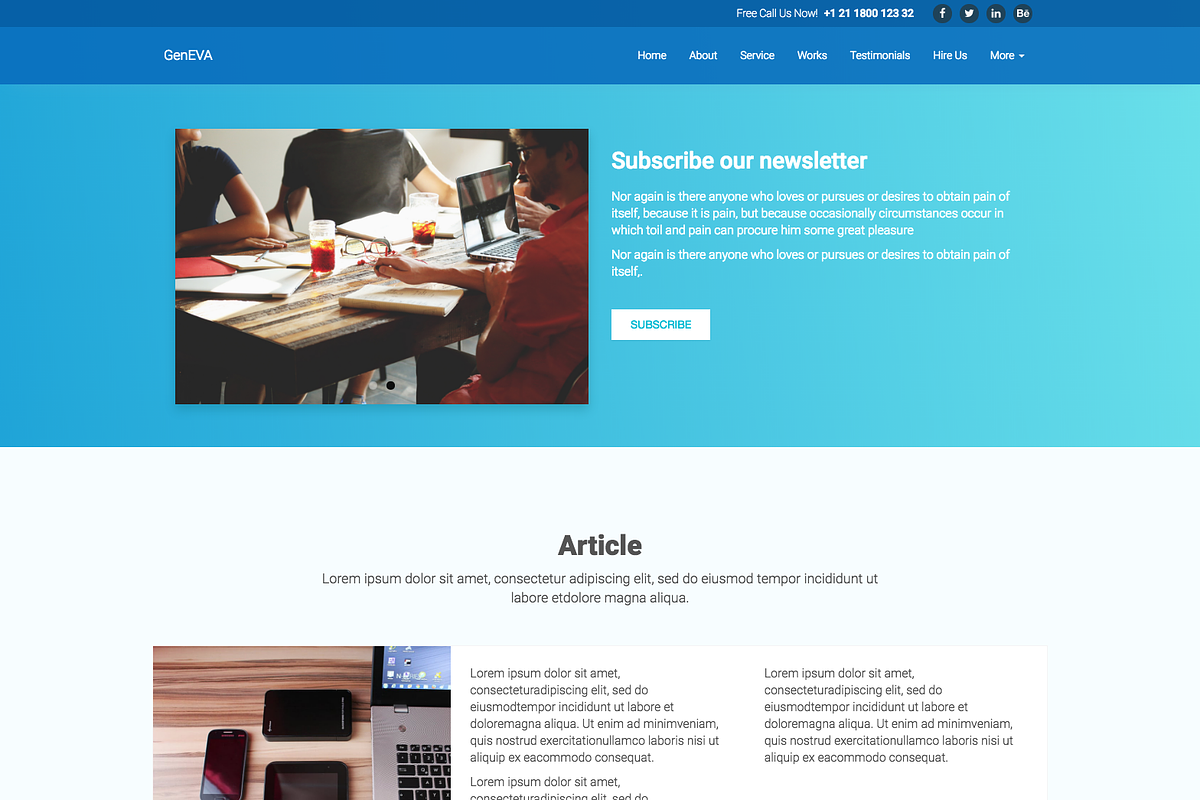 GenEVA HTML + PSD Template, a HTML Template by Brainstorm Lab (Photo 5 of 5)