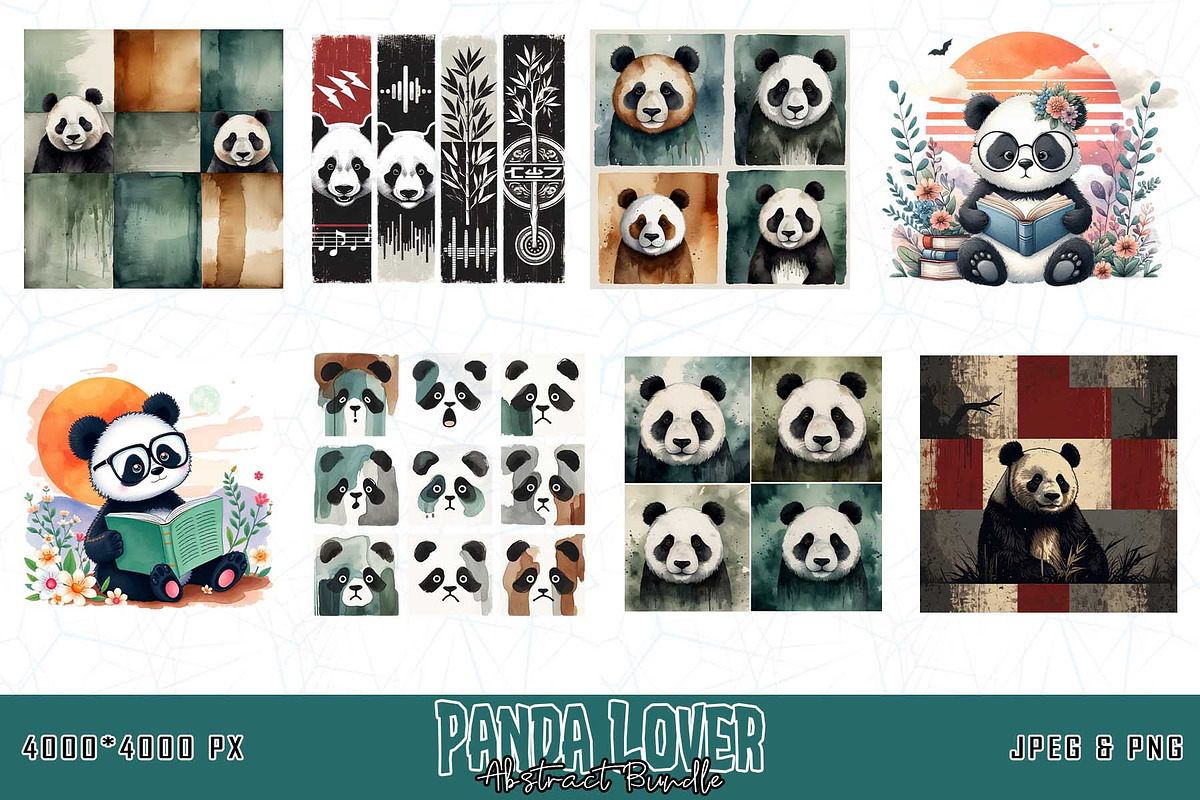 Panda Lover T-shirt Design Bundle, an Object Graphic by Sofia's Fashion (Photo 3 of 3)