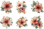 Whimsical Summer Hibiscus Clipart, an Illustration by Designking (Thumbnail 9 of 10)