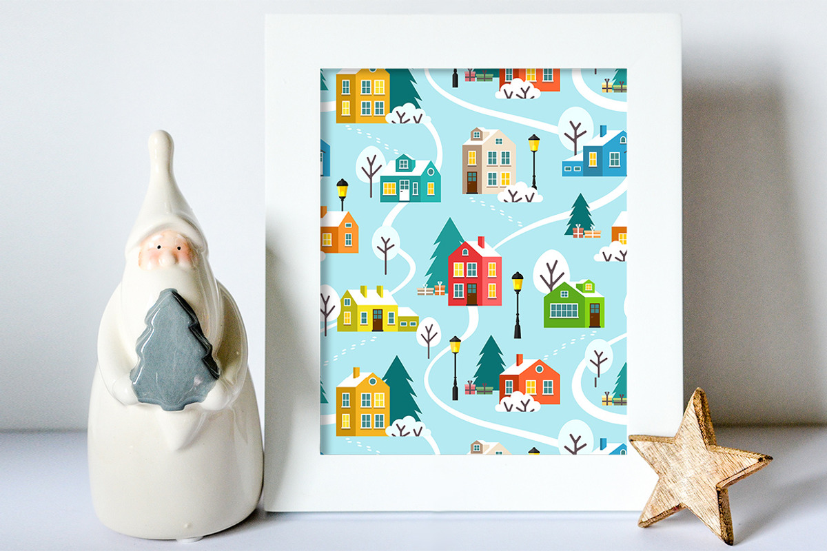 Greeting Christmas cards and pattern, a Decorative Illustration by Primula`s shop (Photo 10 of 13)
