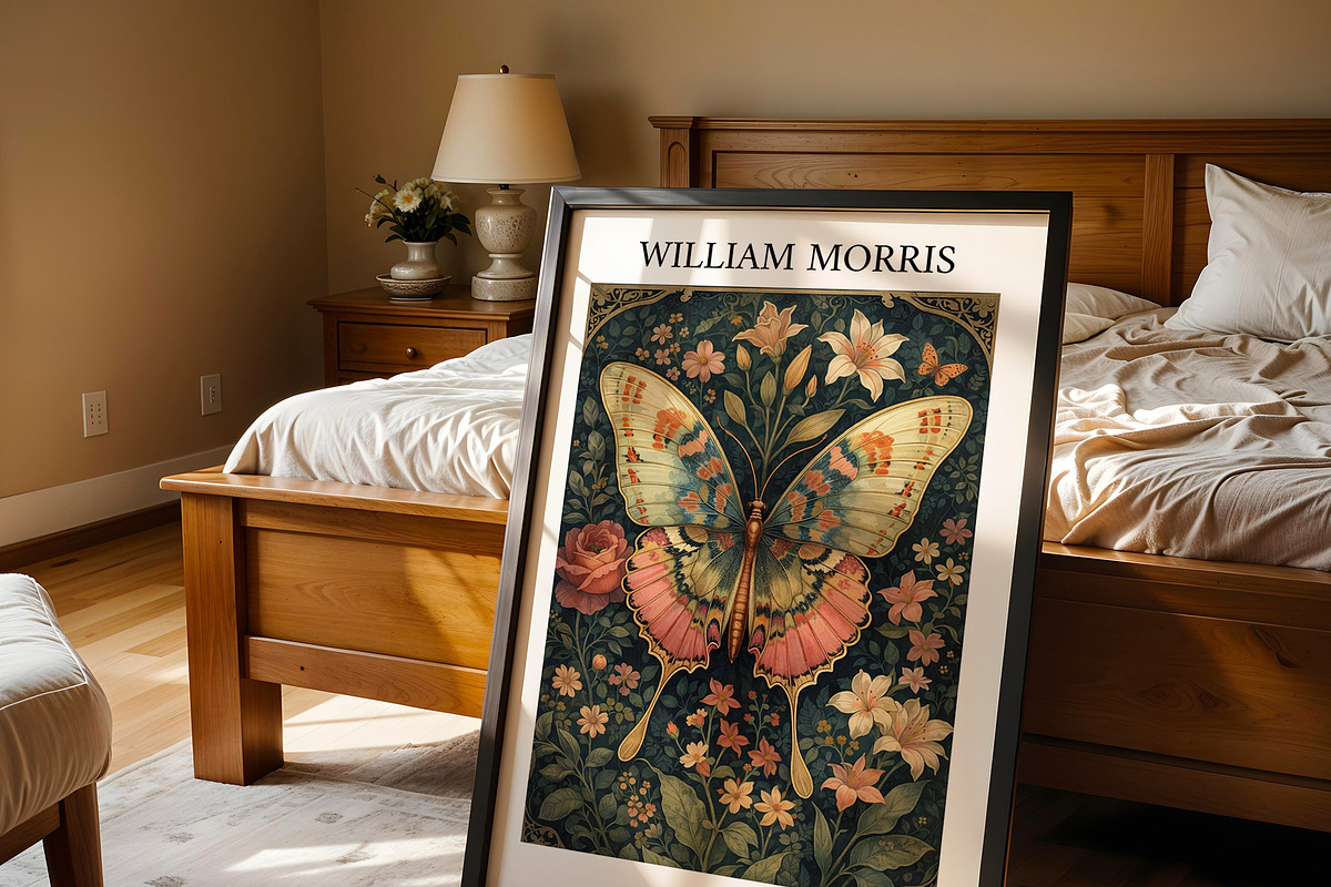 William Morris Butterfly Floral Art, a Decorative Illustration by elfy creative (Photo 2 of 6)