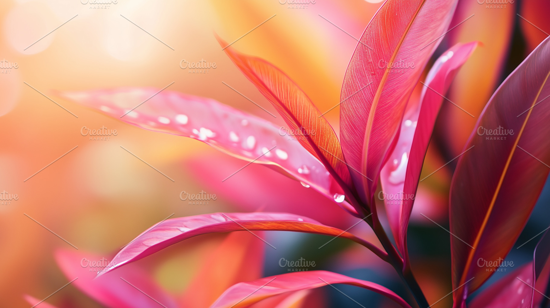 Vibrant pink and red tropical leaves, a Nature Photo by MistyDay