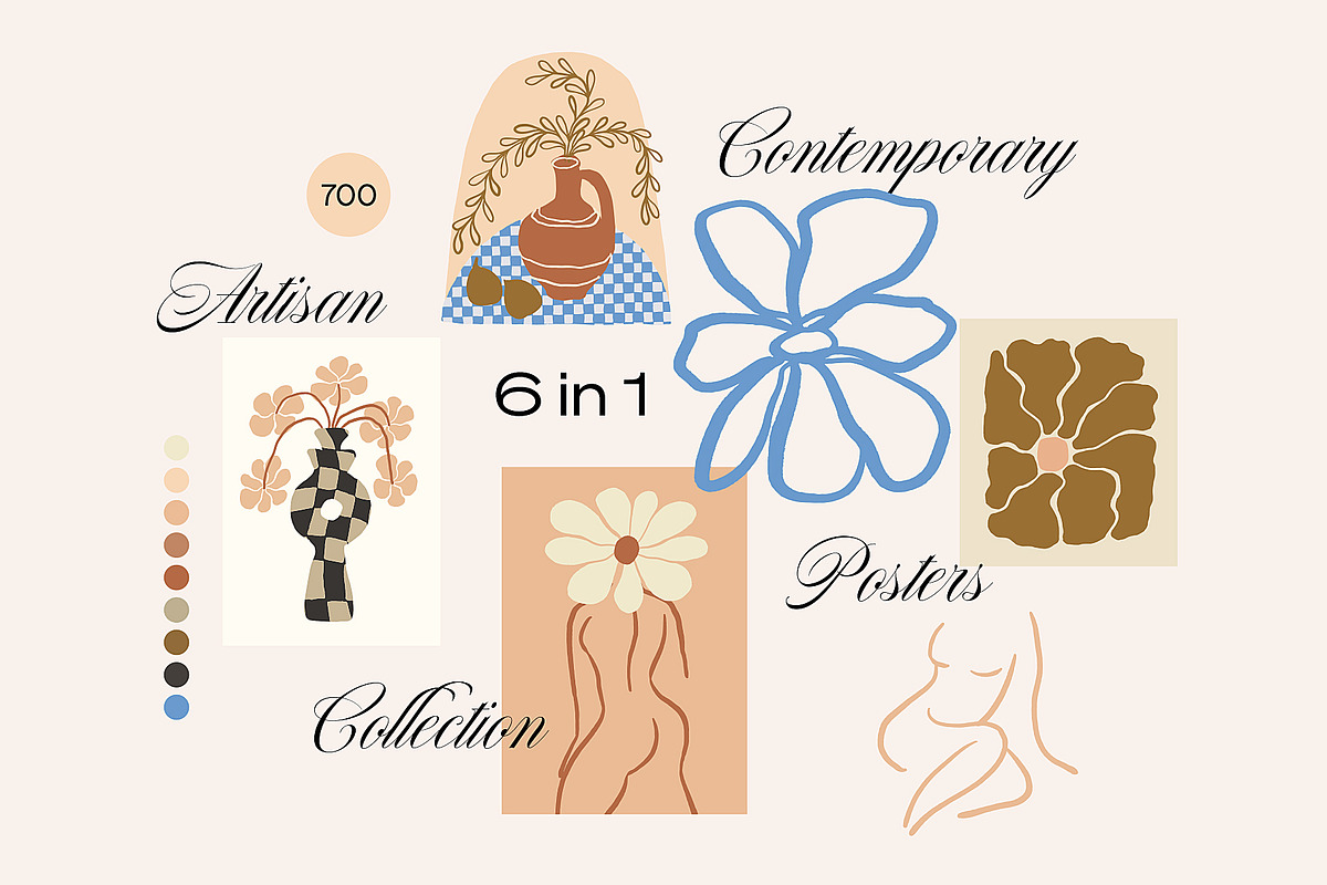 GALLERY WALL ART BOHO POSTER SET, a Decorative Illustration by Ayya Studio (Photo 3 of 17)