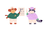 Cute animals doctors set, an Animal Illustration by PaperTrident (Thumbnail 2 of 6)