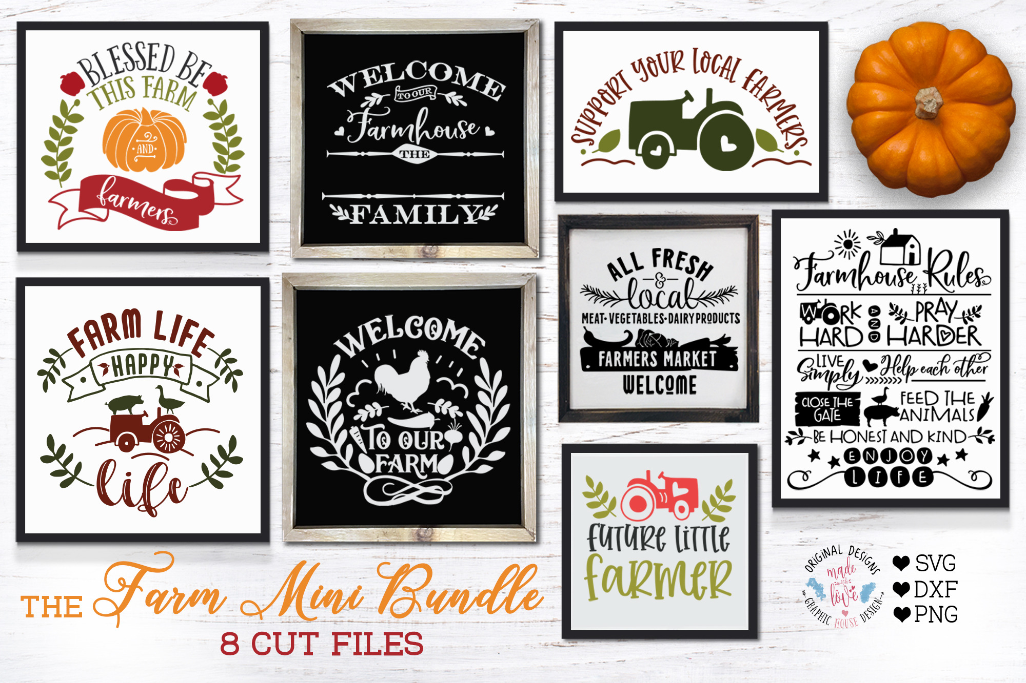 Farm Signs Mini Bundle, a Decorative Illustration by Graphic House ...