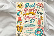 Pool Party Birthday Invitation, an Invitation Template by heynomi (Thumbnail 6 of 19)