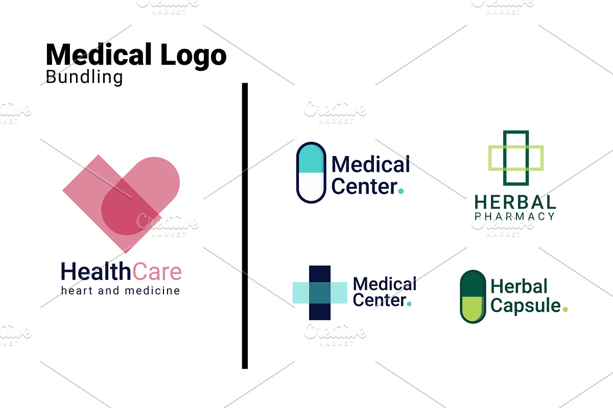 Medical Pharmacy Logo Bundle, a Branding & Logo Template by Dyn Studio (Photo 1 of 6)