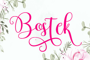 Bostek, a Script Font by Gatype