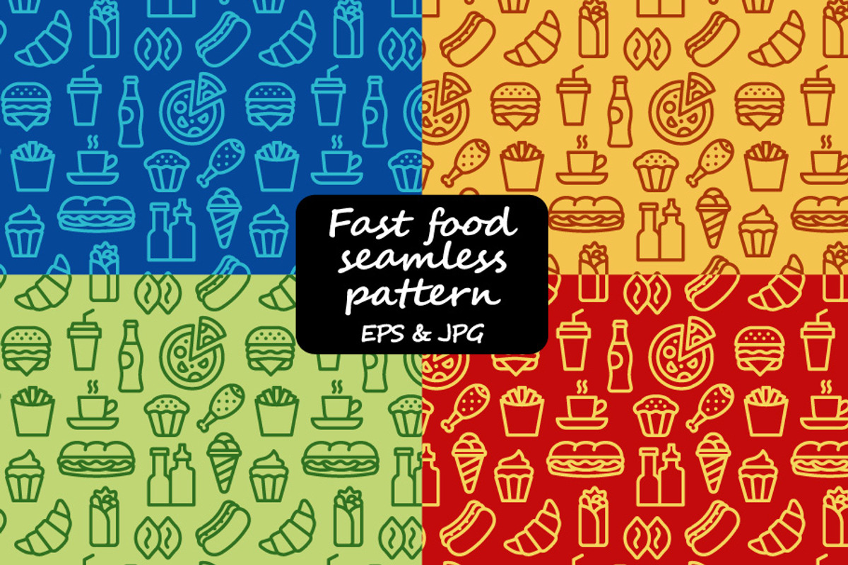 Fast Food Patterns, a Pattern Graphic by Oleg Tokarev Art (Photo 1 of 5)