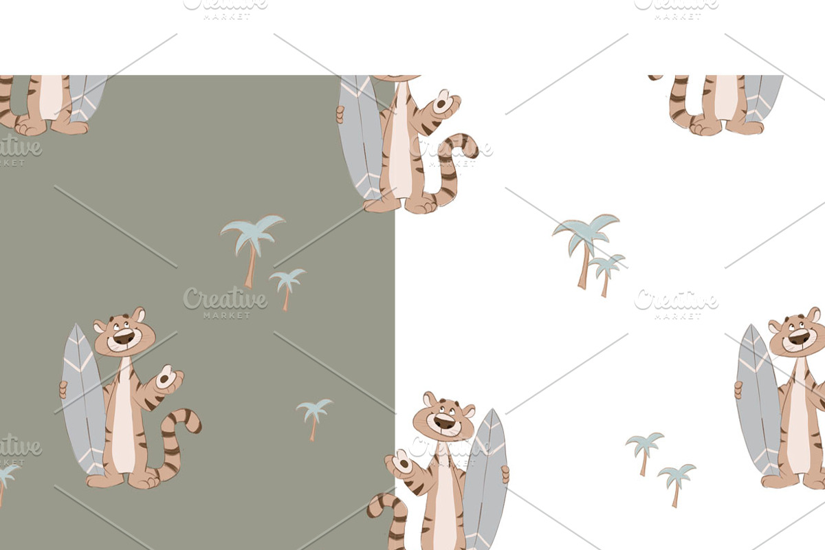 Tigers boys pattern, a Pattern Graphic by maniamantellina