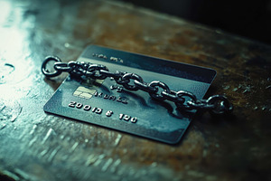 Unique credit card secured with a he, a Photo by Tanuart
