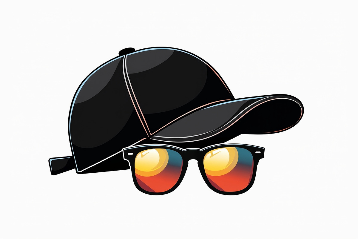Glasses On Baseball Cap Vector, an Illustration by Amazin_art (Photo 7 of 8)