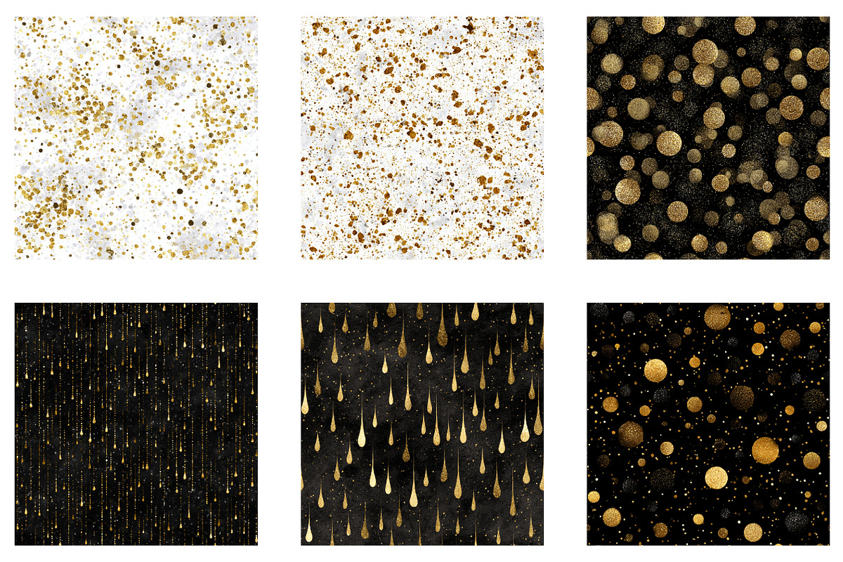 Black Gold Glitter Digital Paper, a Pattern Graphic by CreationArt (Photo 3 of 5)