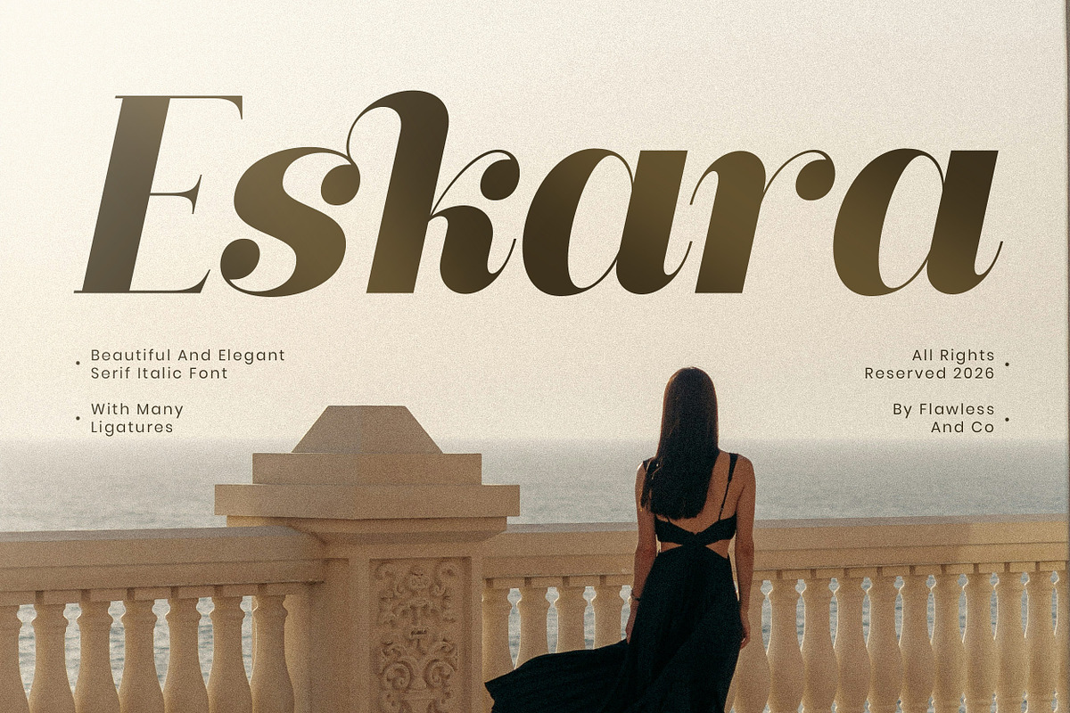Eskara - Elegant Italic Serif Font, a Serif Font by Flawless And Co (Photo 1 of 10)