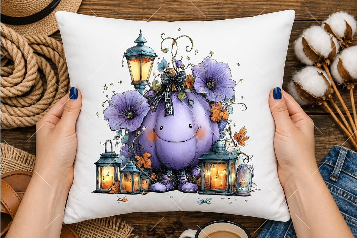 Whimsical Purple Halloween Clipart, a Seasonal Illustration by OK Design (Photo 4 of 6)
