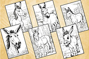 Donkey Coloring Pages, an Animal Illustration by Catchy Ideaz (Thumbnail 2 of 3)