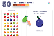 50 Fruit Simple Icons, an Outline Icon by Dighital (Thumbnail 5 of 10)