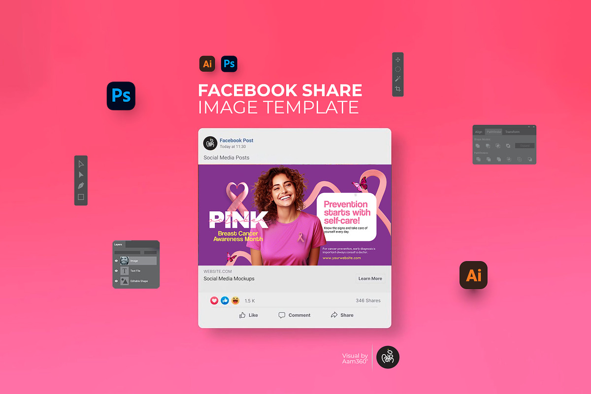 Breast Cancer Digital Bundle, a Social Media Template by Aam360 (Photo 2 of 4)
