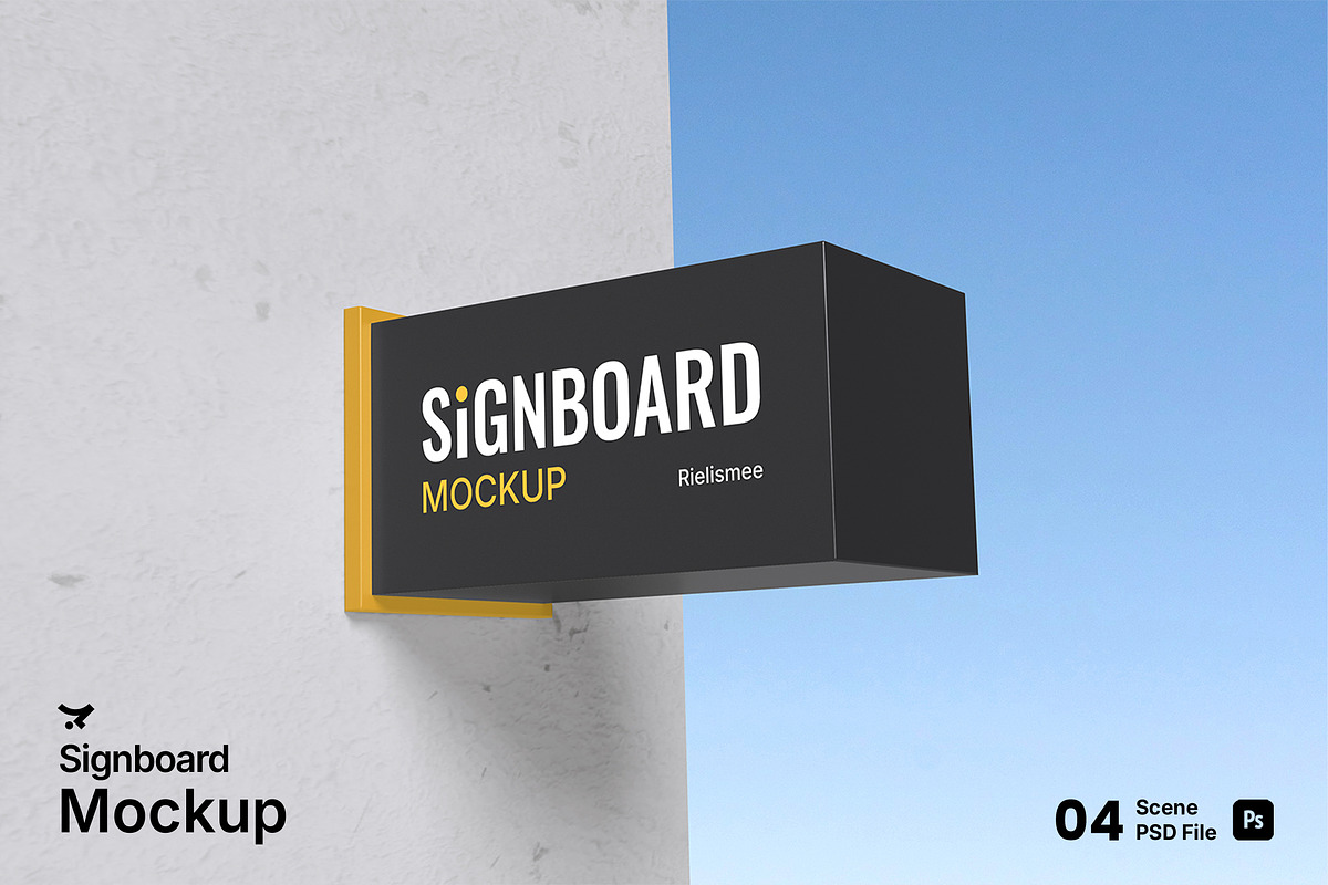 Signboard Mockup Bundle Set, an Advertising Mockup by Rielismee
