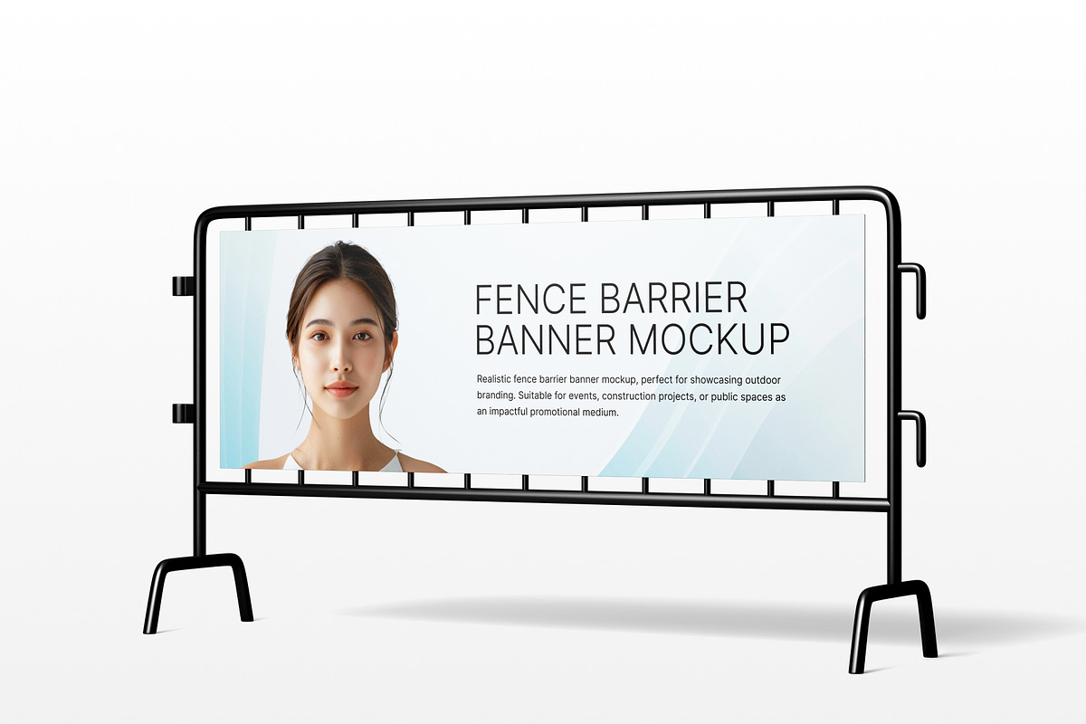 Fence Barrier Banner Mockup, an Advertising Mockup by SLAB! Design (Photo 5 of 5)