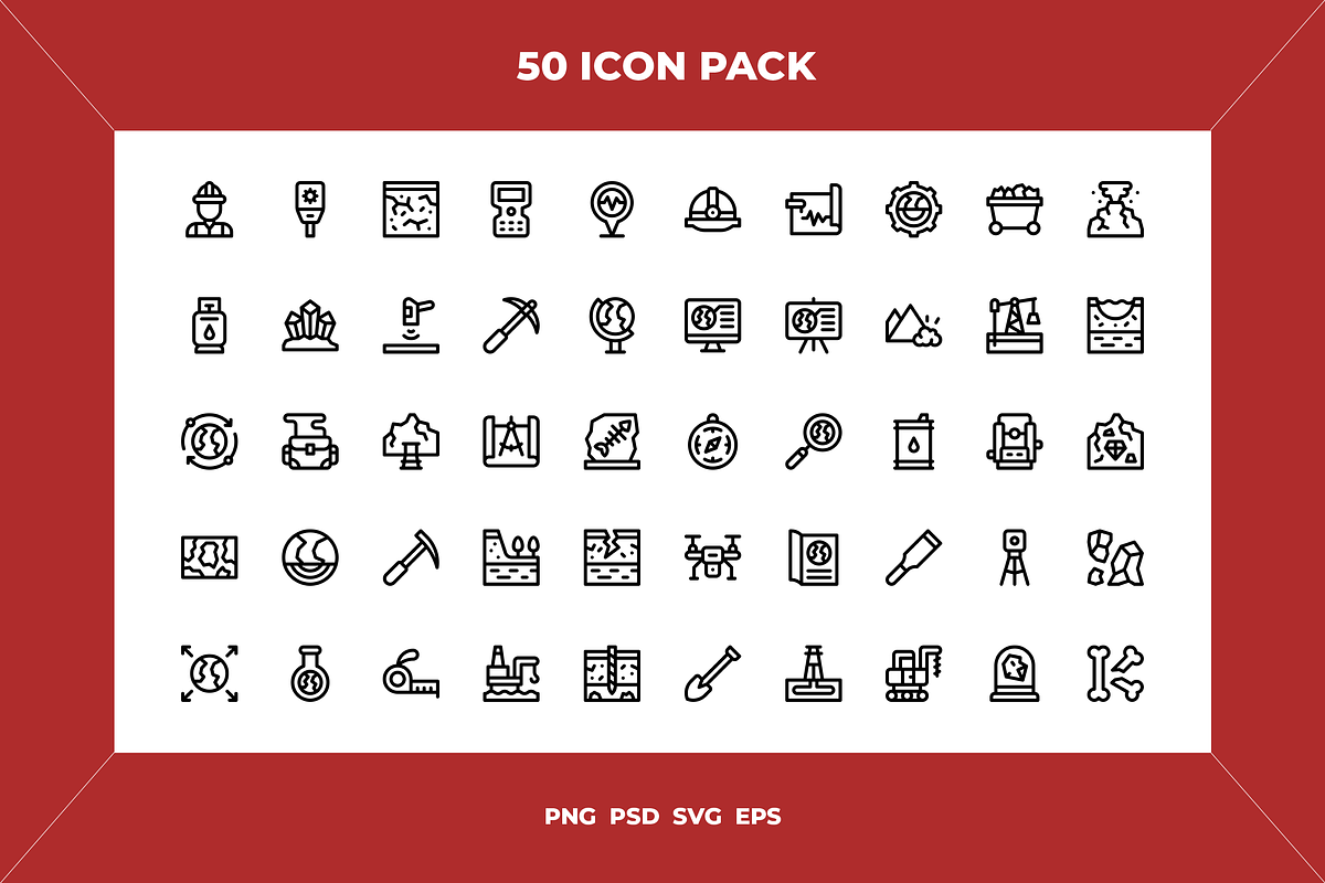 Geology icons, an Outline Icon by Wencory (Photo 1 of 2)