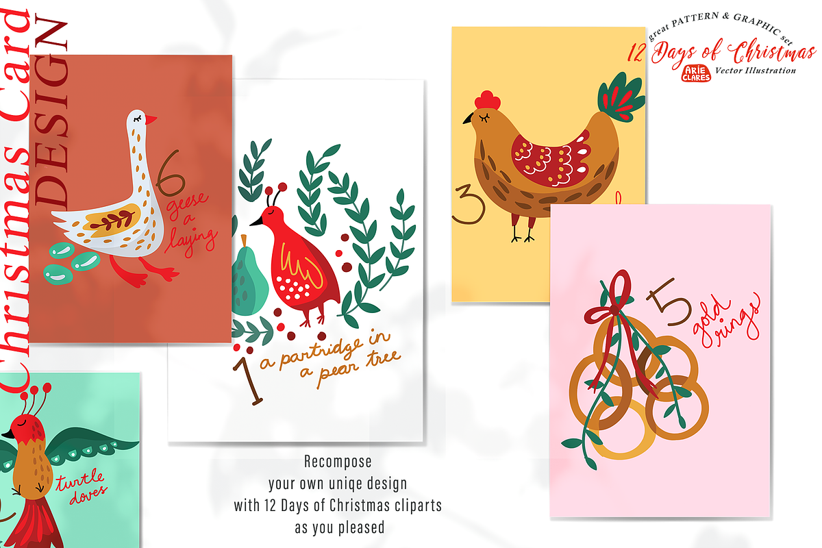 12 Days of Christmas Folk Art, a Seasonal Illustration by Arie Clares (Photo 3 of 12)