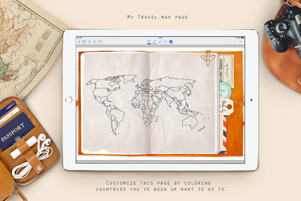 Digital travel journal, a Stationery Template by Kate Snitser (Photo 6 of 6)