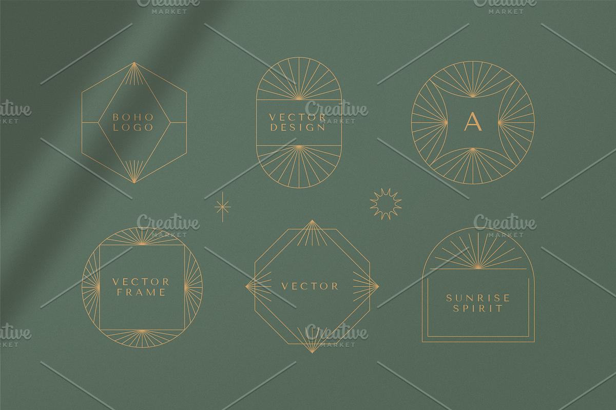 Abstract boho logos and frames, an Object Graphic by venimo (Photo 5 of 8)