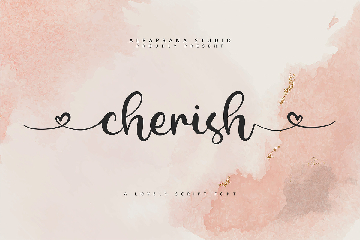 Cherish - Script Font, a Script Font by Alpaprana (Photo 1 of 13)