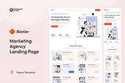 Marketing Agency Landing Page Figma, an UI Kit Template by peterdraw (Thumbnail 1 of 3)