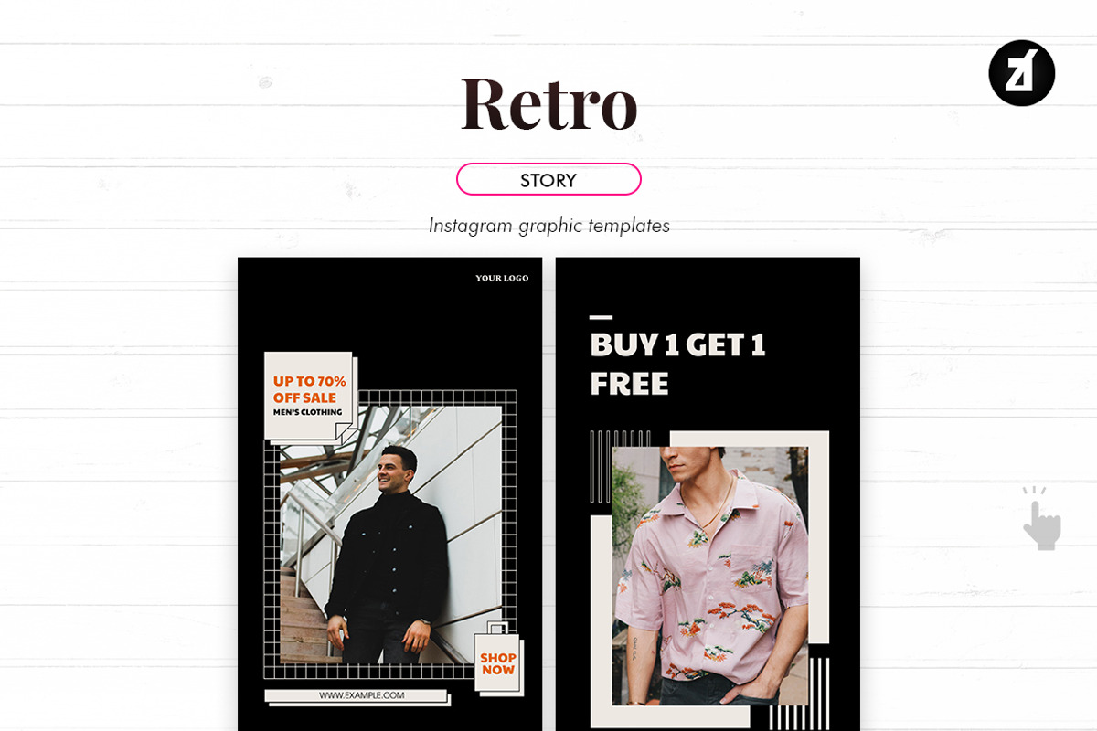 Retro Social media template, a Social Media Template by Chanut is industries (Photo 7 of 8)