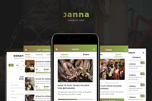 Janna Charity Mobile UI Kit