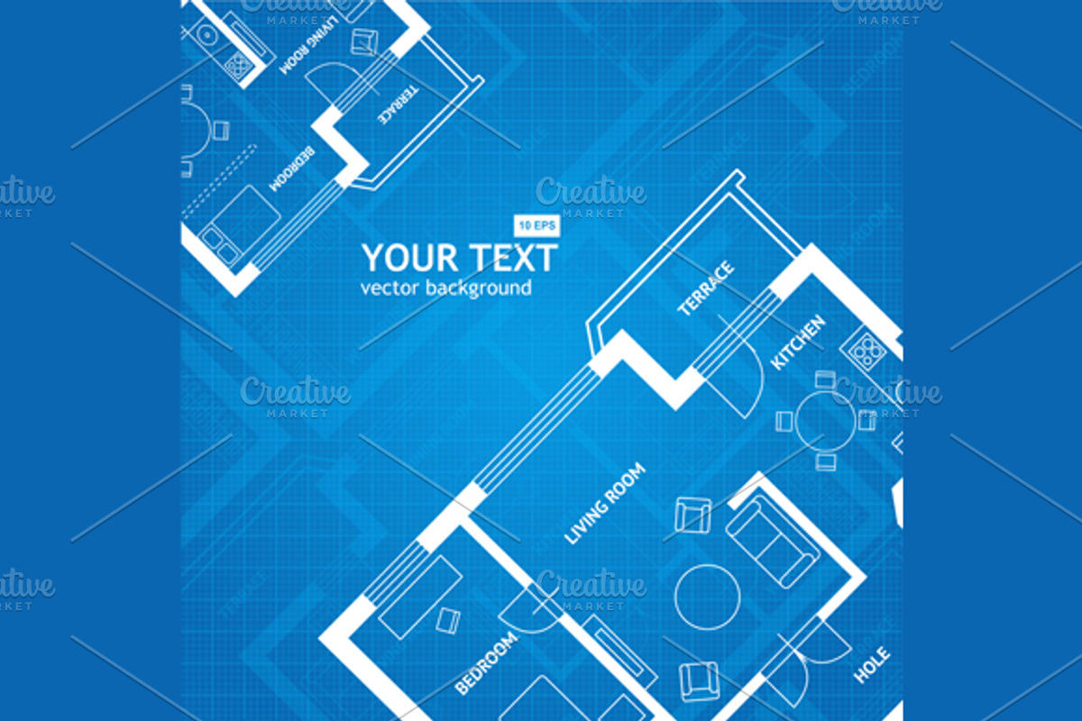 Vector plan blue print., an Illustration by Vector and Templates