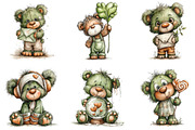 Whimsical Fluffy Teddy Bear Clipart, an Illustration by CraftArtStudio (Thumbnail 4 of 6)