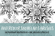 Watercolor Snowflake Brush for PS/PR, a Brush Add-On by Polka Dot Pixels (Thumbnail 1 of 2)