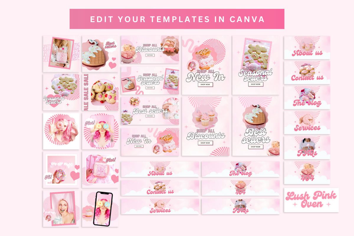 Cute Pink Shopify Shop Web Banners, a Shopify Template by Template Twist Shop (Photo 2 of 5)