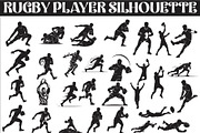 Rugby Player Silhouette Pack, an Illustration by Amazin_art (Thumbnail 1 of 31)