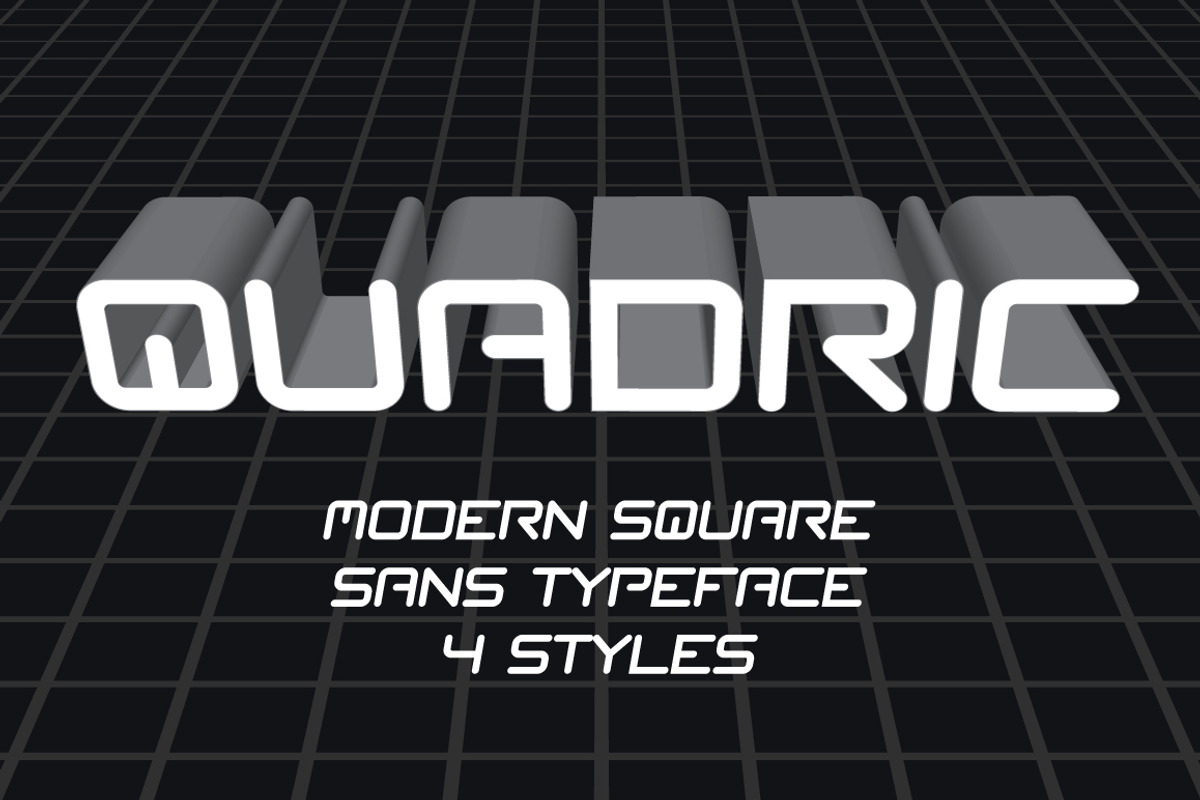 QUADRIC Modern Square Sans Typeface, a Sans Serif Font by Guten Tag Vector (Photo 1 of 7)