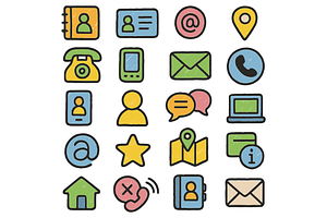 Contact Icon Collection, an Object Graphic by nikagraphic